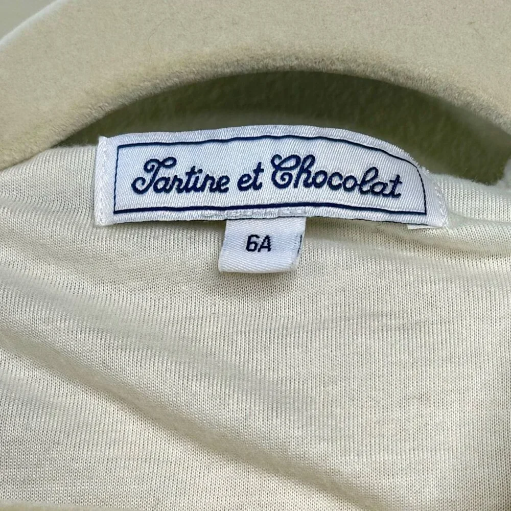 TARTINE ET CHOCOLAT Hooded Sherpa Jacket Boys 6 Cream/Blue Warm Winter Fleece - Picture 9 of 9